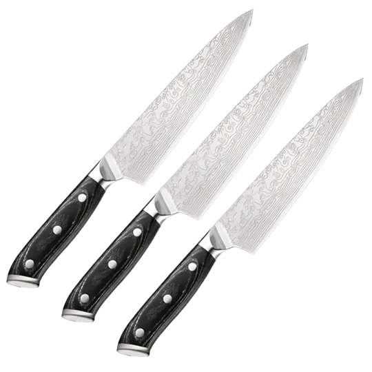3 coltelli Damasco
