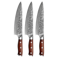 3 Damascus knives